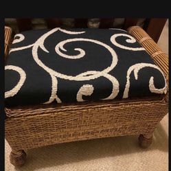 WICKER OTTOMAN