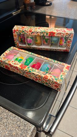 Miniature tree ornaments.