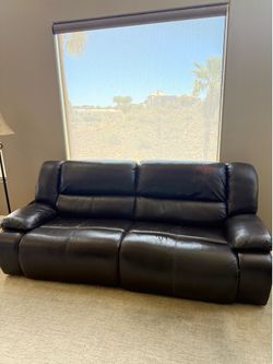 Brown Reclining Love Seat and Couch