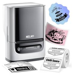 Nelko Label Maker Machine with Tape, PM220 Bluetooth Label Printer, 2 Inch Portable Thermal Printer