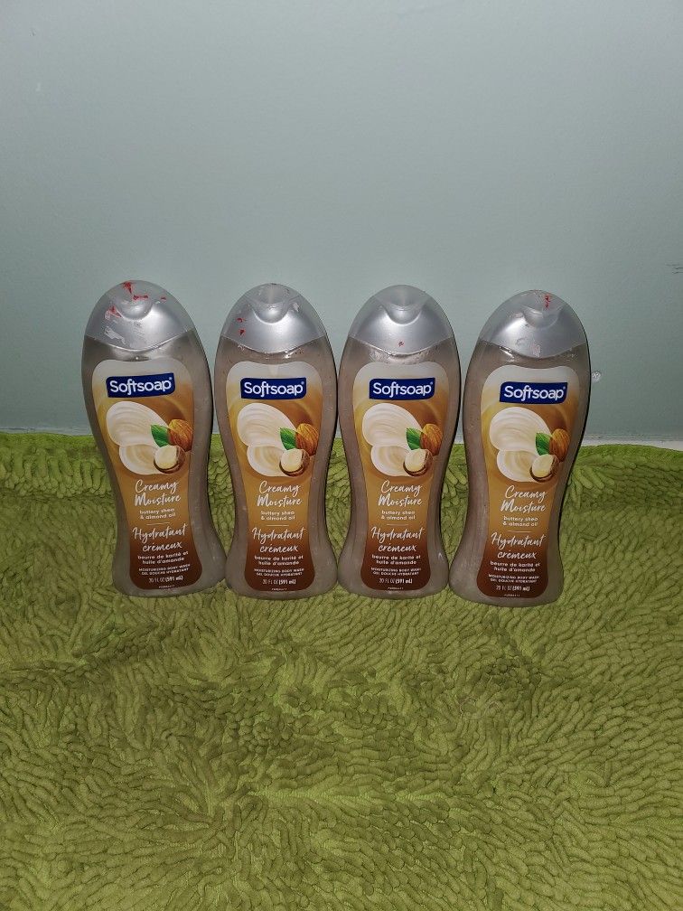 4 Softsoap Body Wash 20oz Creamy Moisture Buttery Shea & Almond Oil