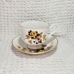 Bluebird fine bone china teacup & saucer made in Canada  