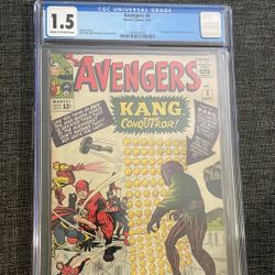 Avengers #8 Comic-CGG grade 1.5-Kang origin- Marvel