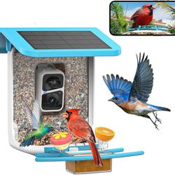Bird Feeder with Camera B300: Smart Birdhouse Camera AI Recognition Solar Powered,Outdoor Wireless WiFi Birdfeeder Watching Live Video,Funny Birthday 