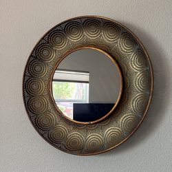 24” Metal Mirror Golds And Greens 