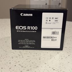 Brand New Canon EOS R100 RF-S18-45mm F4.5-6.3 IS STM Lens Kit: 24.1MP Mirrorless, Wi-Fi