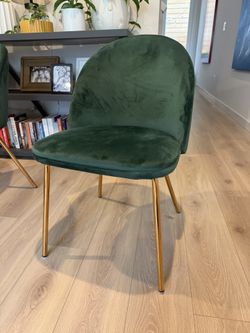 4 Green Velvet Dining Room Chairs