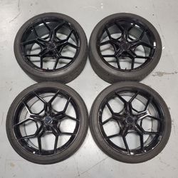 22" Blaque Diamond Flow Forged Concave Black Rims Ironman Tires Fits Volvo XC 90