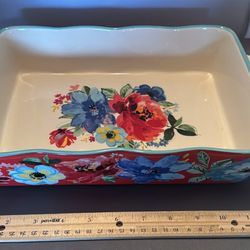 Pioneer Woman Ceramic Baking Dish With Handles
