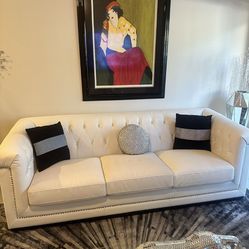 Couch and armchair leather