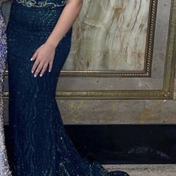 Evening dress dark green 