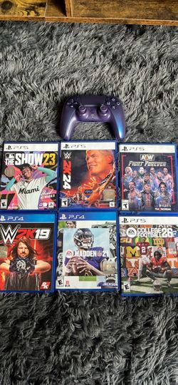 PS5 Controller and 6 Games