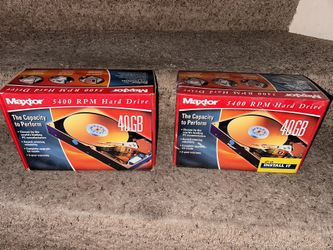 1 New Never Opened And 1 Opened Maxtor 5400 RPM Hard Drive - 40GB Each Drive   - Make An Offer
