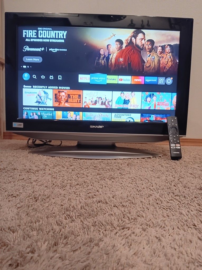 26" Sharp TV HD W/ Amazon Firestick & Remote