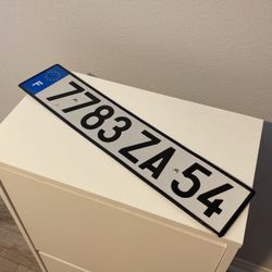 Authentic French License Plate