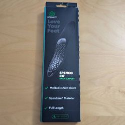 New Spenco RX Orthotic Arch Support Insoles Mens 10-11.5 Insole Womens 11-12.5