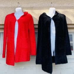Women’s Angora Hooded Cardigan Sweater(NEW)