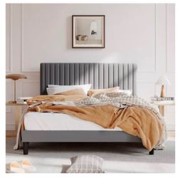 NEW Upholstered Platform Bed (in box)
