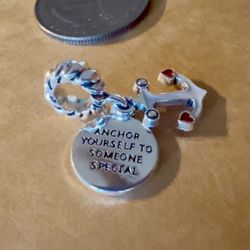 Anchor Charm Pendant 2 pc w/Anchor & Anchor Yourself To Someone Special engraved
