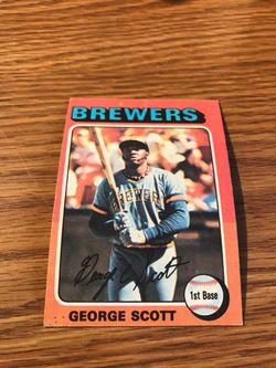 George Scott 1975 Topps Milwaukee Brewers Baseball Card