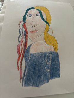 8x10 drawing - woman