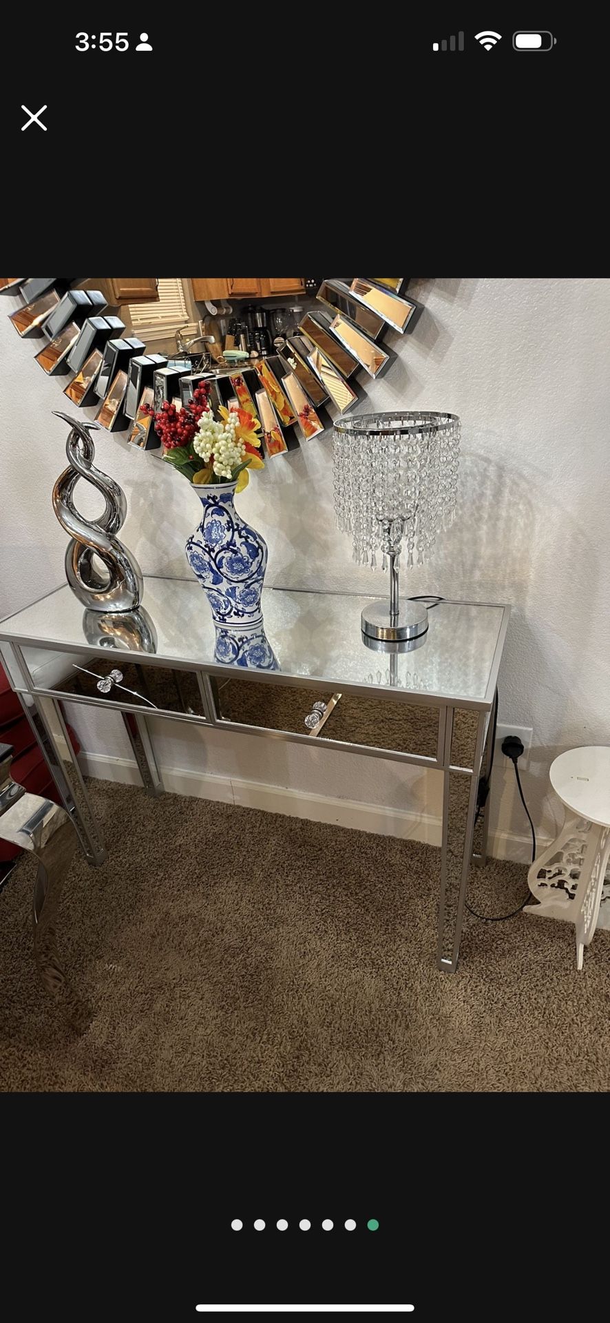 Silver Console Table.