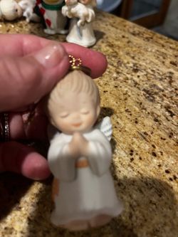 Vintage Praying Angel Christmas Ornament with Halo