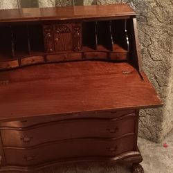 Antique drop front secretary