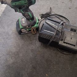 metabo impact drill with charger and battery 