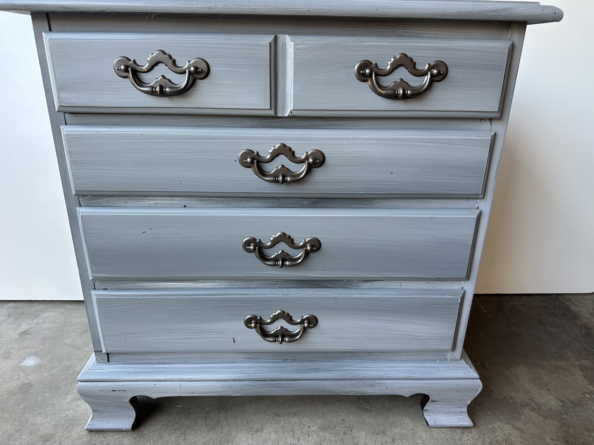 Vintage Thomasville Painted Solid Wood Four Drawer Nightstand End Table