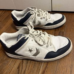 Used Converse Weapon White Blue Silver Size 10.5