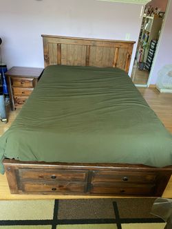 Bed frame with the night stand