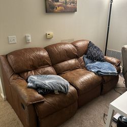 Midcentury leather sofa