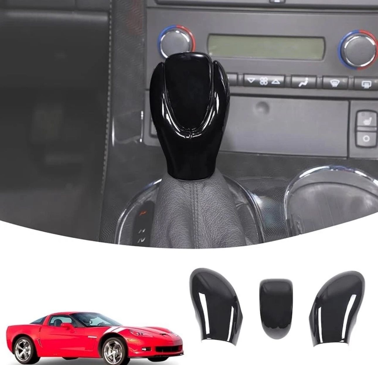 hear shift head cover trim compatible with corvette C6 2005 Piano Black