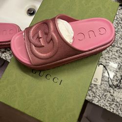 Pink Gucci Slides