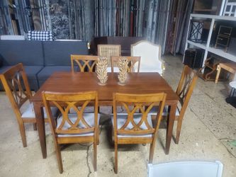 Dining Set Beautiful Brown 7 Pc Dining Set With 6 Chairs