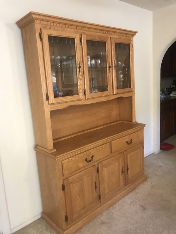 Oak China hutch for Sale in Lakeside, CA OfferUp