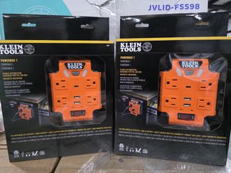 Klein Tools 29601 PowerBox 1 Magnetic Mounted Power Strip with Surge Protection & LED Lights