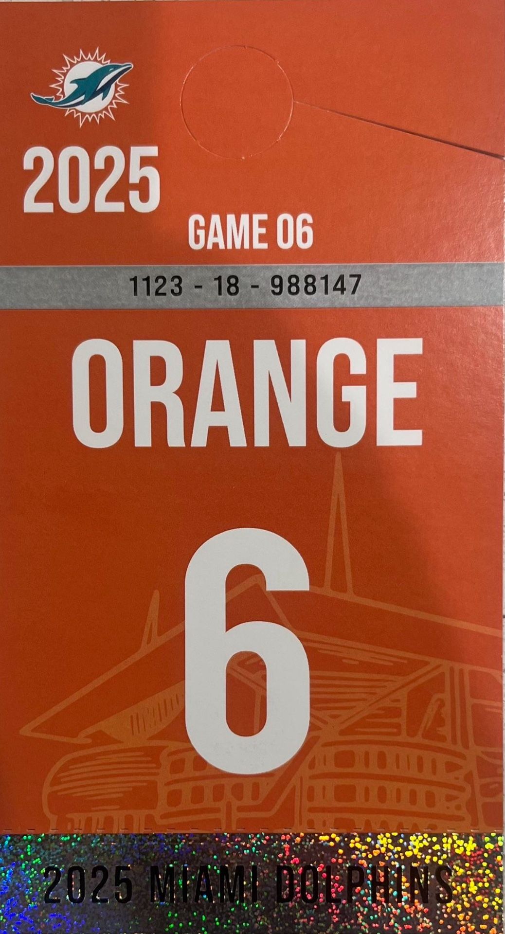 Orange parking pass bills Vs dolphins 