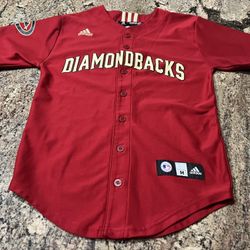 Like New Adidas Kids Medium 10-12 Baseball Arizona Diamondbacks Jersey Shirt 