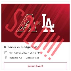 Arizona Diamondbacks Vs LA Dodgers 4/7 On The Wall 