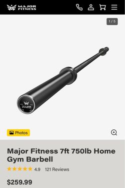 NEW Major Fitness 7ft Olympic Barbell - Black *10 Available*