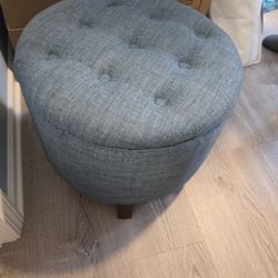 Light Blue Storage Ottoman
