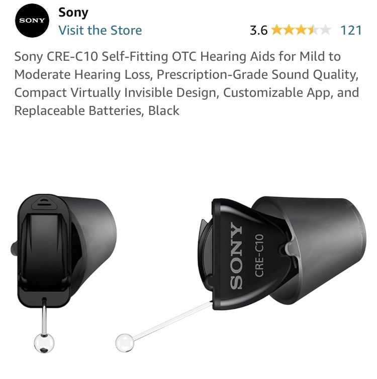 Sony CRE-C10 Self-Fitting OTC Hearing Aids  