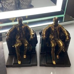 Abe Lincoln Bronze Book Ends Vintage