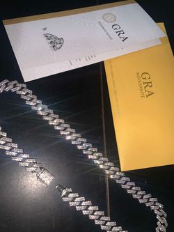 Mens iced out necklace moisinite diamonds mens 22in