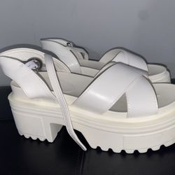 White Sandals Teenage Girl High Platform Summer Shoe Fashion