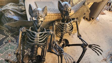 5ft Bat Skeleton with Wings and Light up Eyes.