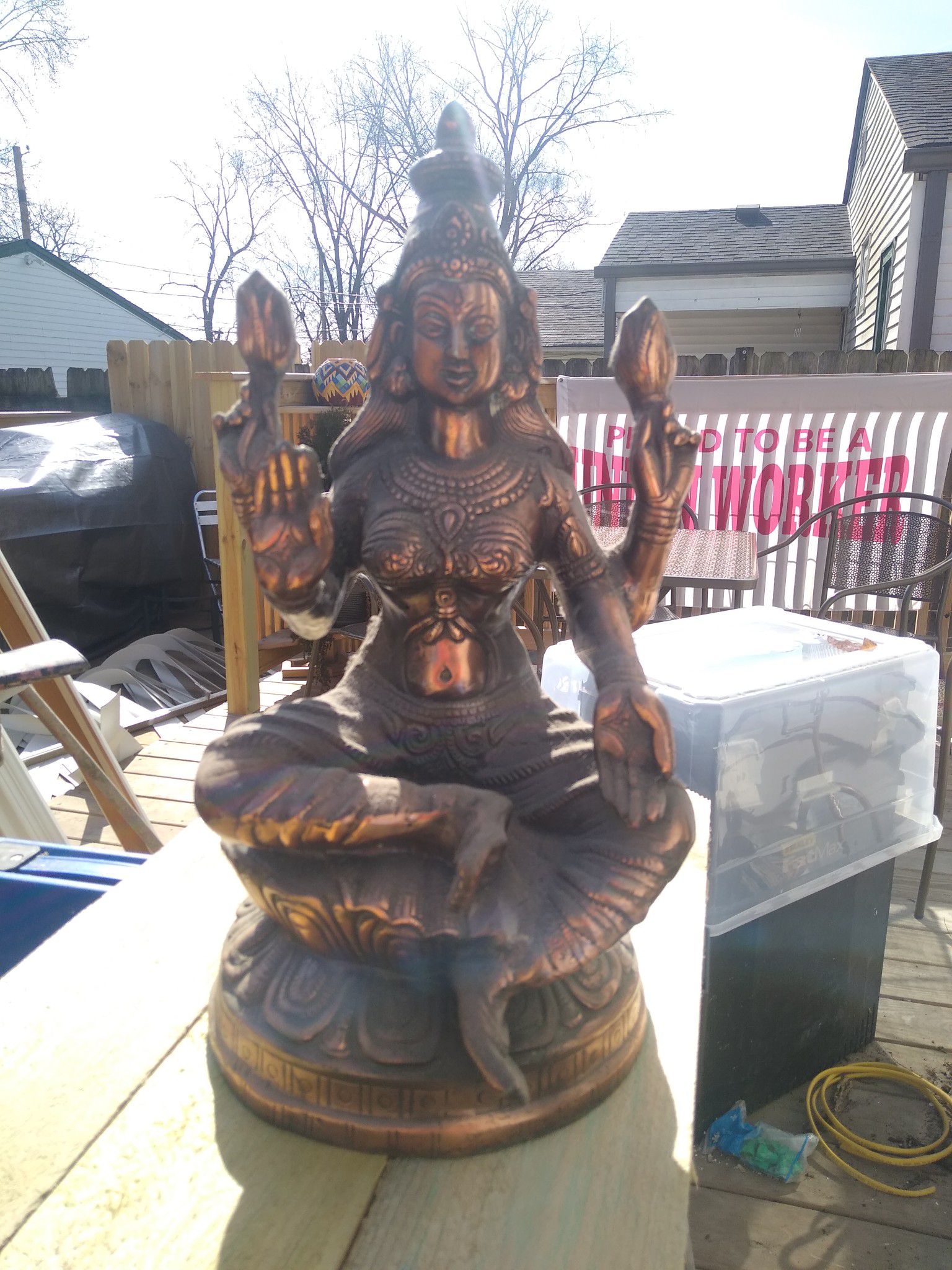 Copper statue nicely made would make a nice collectible peace $40