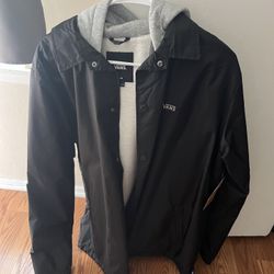 Vans Medium Riley Black Hoodie Jacket New With Tags 